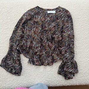 IRO Silk Multicolor Printed Long-Sleeve Top